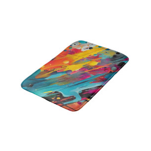 Lebendiges Chaos-Spritz-Graffiti Badematte