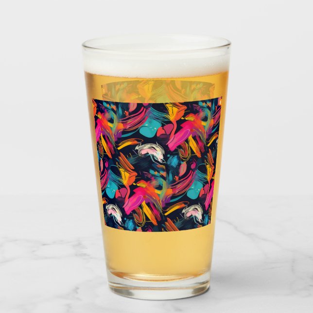 Lebendiges Chaos-Spritz-Graffiti Glas (Vorne (Gefüllt))