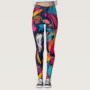 Lebendiges Chaos-Spritz-Graffiti Leggings