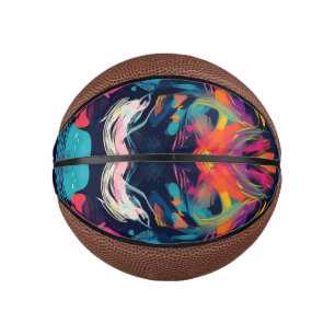 Lebendiges Chaos-Spritz-Graffiti Mini Basketball