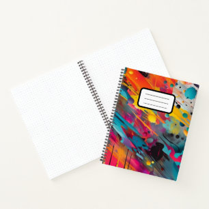 Lebendiges Chaos-Spritz-Graffiti Notizbuch