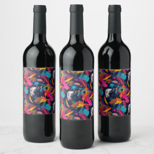 Lebendiges Chaos-Spritz-Graffiti Weinetikett