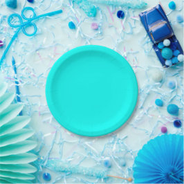 Lebendiges Cyan Pappteller