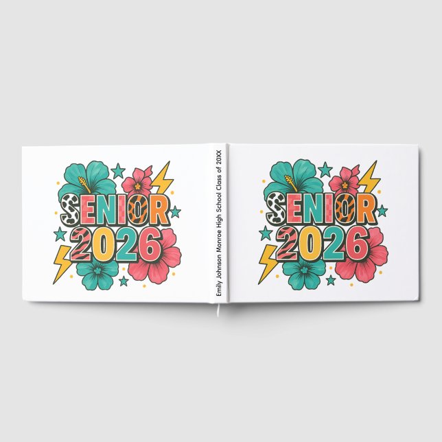 Lebendiges Design für die Abschlussfeier Gästebuch (Voll)