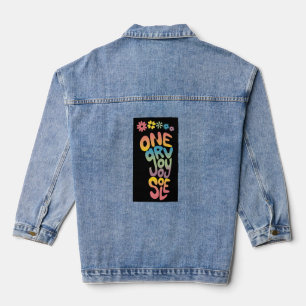 Lebendiges Design mit Wortspiel inspiriert von den Jeansjacke