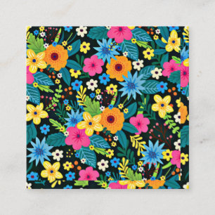 Lebendiges Ditsy-Blumen-Blumenmuster-Design-43785 Quadratische Visitenkarte