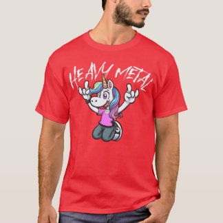 Lebendiges Einhorn Rock Hand Design Heavy Metal Fa T-Shirt