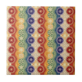 Lebendiges Energie-Chakra-Mandala-Designmuster-Kun Fliese