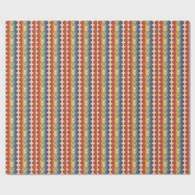 Lebendiges Energie-Chakra-Mandala-Designmuster-Kun Geschenkpapier (Flach)