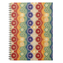 Lebendiges Energie-Chakra-Mandala-Designmuster-Kun Notizblock