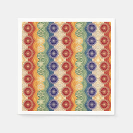 Lebendiges Energie-Chakra-Mandala-Designmuster-Kun Serviette