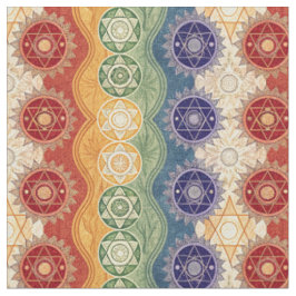 Lebendiges Energie-Chakra-Mandala-Designmuster-Kun Stoff