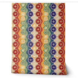 Lebendiges Energie-Chakra-Mandala-Designmuster-Kun Tapete