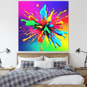 Lebendiges Farbexplosions-Design Leinwanddruck