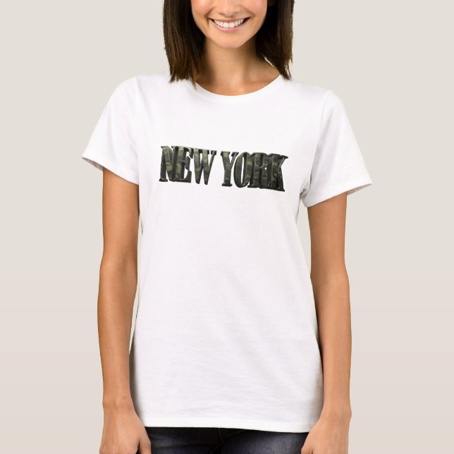 Lebendiges Farbige NEW YORK Statement T-Shirt (Vorderseite)