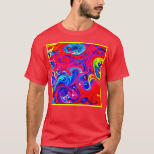 Lebendiges Farbspreng-Muster T-Shirt