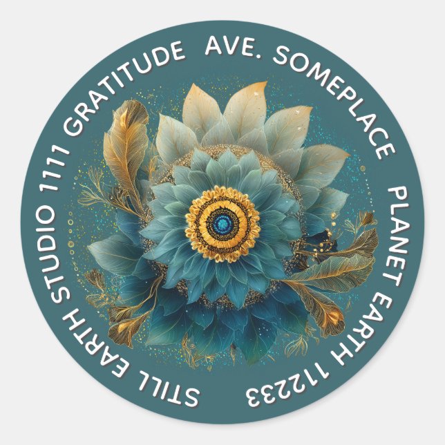 Lebendiges Feld | Mandala Runder Aufkleber (Vorderseite)