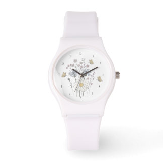 Lebendiges Feld mit Wildblumen  Armbanduhr