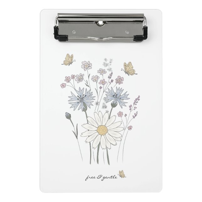Lebendiges Feld mit Wildblumen  Mini Klemmbrett (Vorderseite)