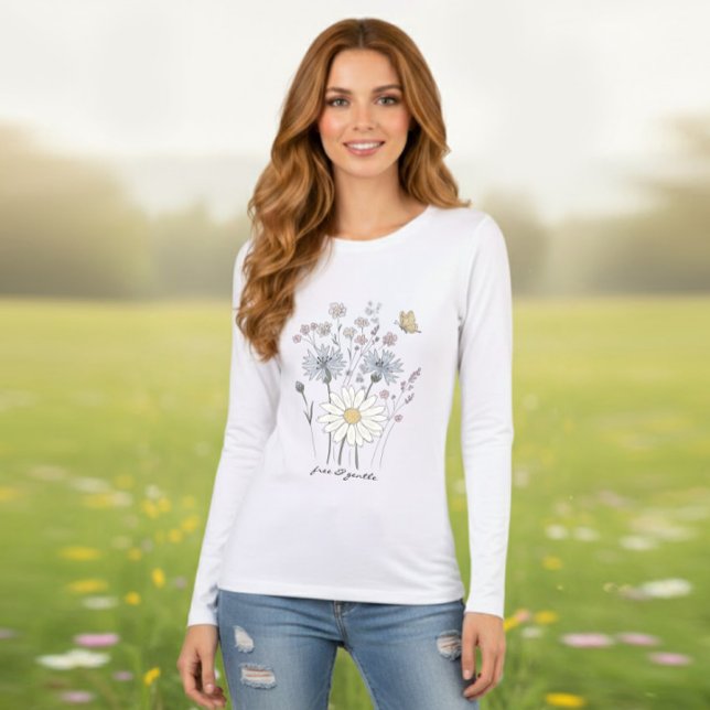 Lebendiges Feld mit Wildblumen  Tri-Blend Shirt (Von Creator hochgeladen)