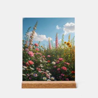 Lebendiges florales Acryl-Schild Acrylschild