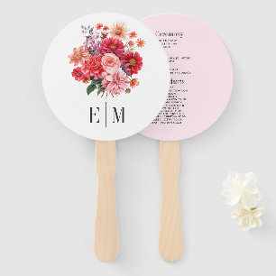 Lebendiges Florales Hochzeitsprogramm Fächer