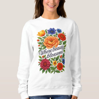 Lebendiges Florales Kunst-Sweatshirt für Frauen Sweatshirt
