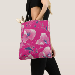 Lebendiges florales Muster in Rosa, Weiß und König