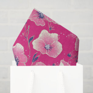 Lebendiges florales Muster in Rosa, Weiß und König Seidenpapier