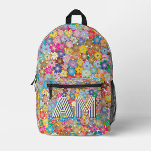 Lebendiges florales Muster individuell monogrammie Bedruckter Rucksack