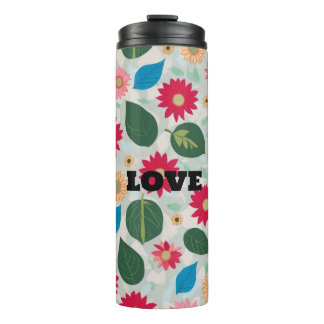 Lebendiges florales Nahtlosmuster - Fröhlich  Thermosbecher