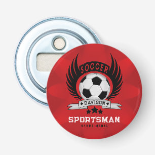 Lebendiges Fußball-Logo Sportige Geburtstagsgesc Flaschenöffner
