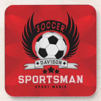 Lebendiges Fußball-Logo | Sportige Geburtstagsgesc Getränkeuntersetzer