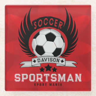 Lebendiges Fußball-Logo | Sportige Geburtstagsgesc Glasuntersetzer