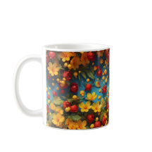 Lebendiges Gelb- und Rot-Blumenmuster-Design