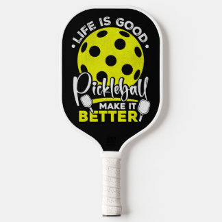 Lebendiges gelbes Neon-Retro-Pickleball-Spieler-Zi Pickleball Schläger