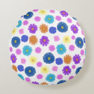 Lebendiges gemaltes Blumenmuster - Farbige Dekorat Rundes Kissen