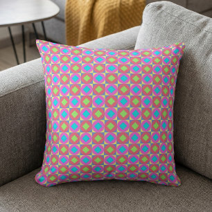 Lebendiges geometrisches abstraktes psychedelische kissen