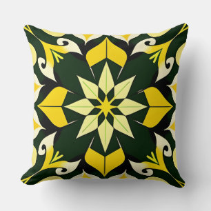 Lebendiges geometrisches Blumendesign Kissen