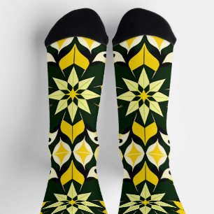 Lebendiges geometrisches Blumendesign Socken