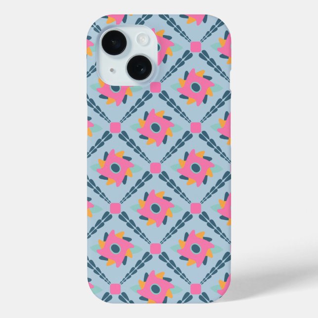 Lebendiges geometrisches Fliesendesign Case-Mate iPhone Hülle (Rückseite)