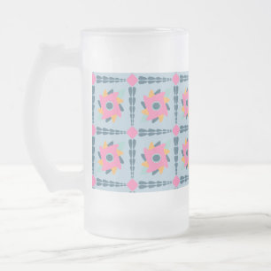 Lebendiges geometrisches Fliesendesign Mattglas Bierglas