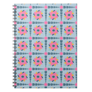Lebendiges geometrisches Fliesendesign Notizblock