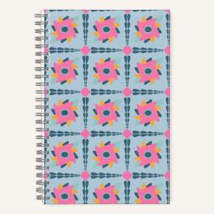 Lebendiges geometrisches Fliesendesign Notizbuch