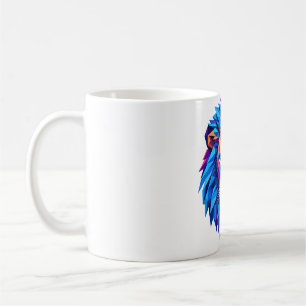 Lebendiges geometrisches Löwen-Kunst-T-Shirt Kaffeetasse