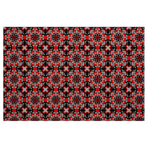Lebendiges geometrisches Mandala-Design mit Rot, S Stoff