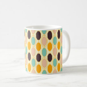 Lebendiges geometrisches Muster mit Reihen von ach Kaffeetasse