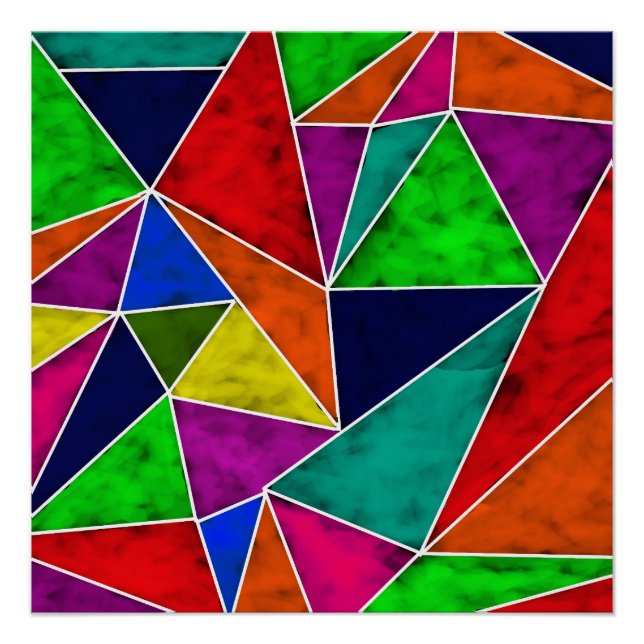 Lebendiges geometrisches Muster Poster (Vorderseite)