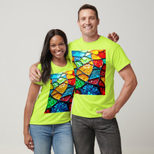 Lebendiges Glasmosaik: Juwelenfarben T-Shirt