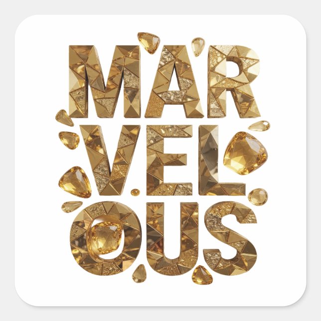 Lebendiges Gold MARVELOUS Sticker Grafik (Vorderseite)